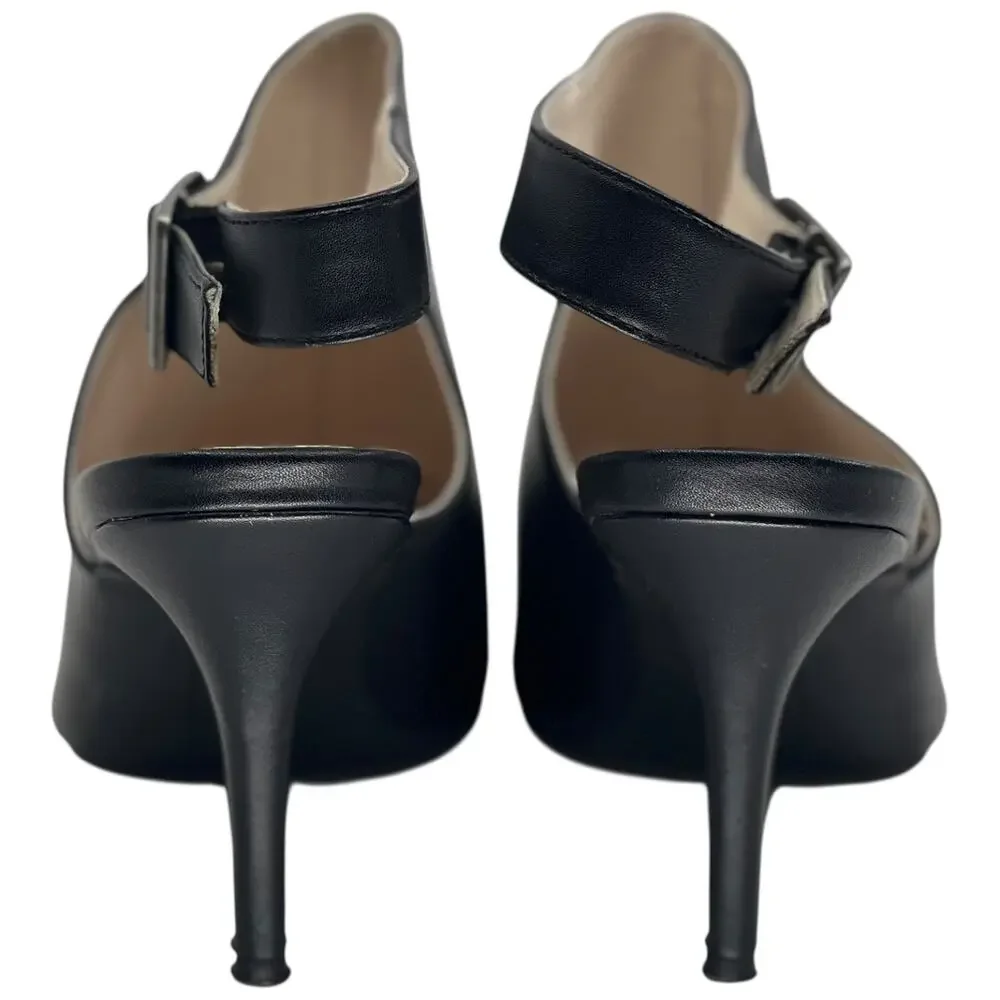 Seven Dials Sherly Black Pointed Toe Slingback Bootie Heels Women’s 7.5